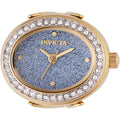 Invicta Women's Mini Ring Watch - Angel Blue Glitter Dial Yellow Gold Band | 49603