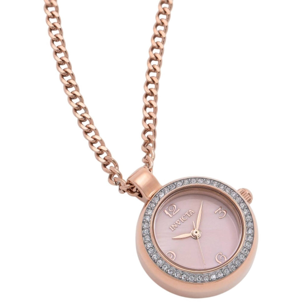 Invicta Women's Necklace Watch - Mini Angel Quartz Rose Gold MOP Dial Chain | 49933