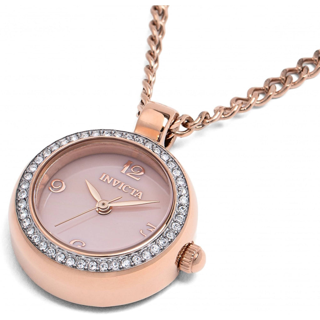 Invicta Women's Necklace Watch - Mini Angel Quartz Rose Gold MOP Dial Chain | 49933
