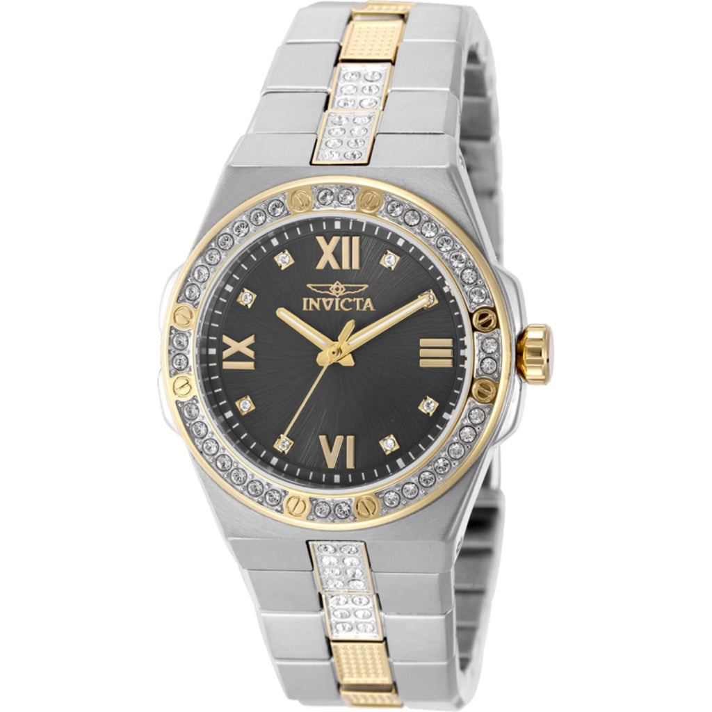Invicta Women's Watch - Specialty Brass Quartz Charcoal Dial Two Tone Bracelet | 50189