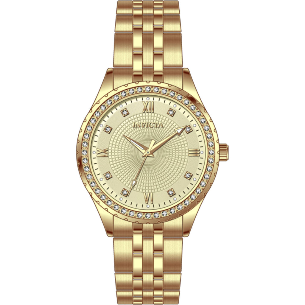 Invicta Women's Watch - Wildflower Quartz Beige Dial Yellow Gold Bracelet | 69231