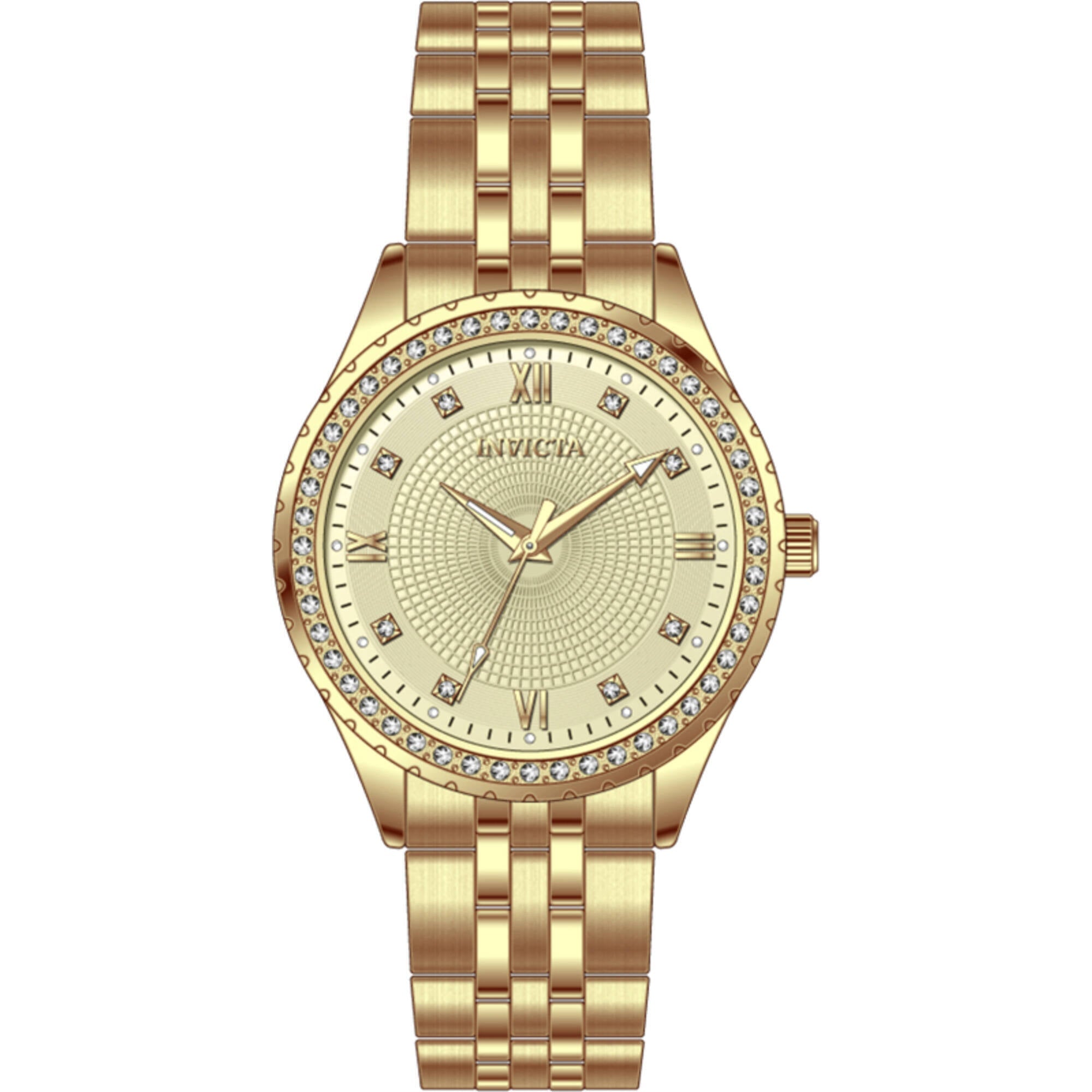 Invicta Women's Watch - Wildflower Quartz Beige Dial Yellow Gold Bracelet | 69231