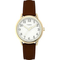 Timex Women's Watch - Easy Reader White Dial Brown Leather Eco Strap | TW2W32600JT