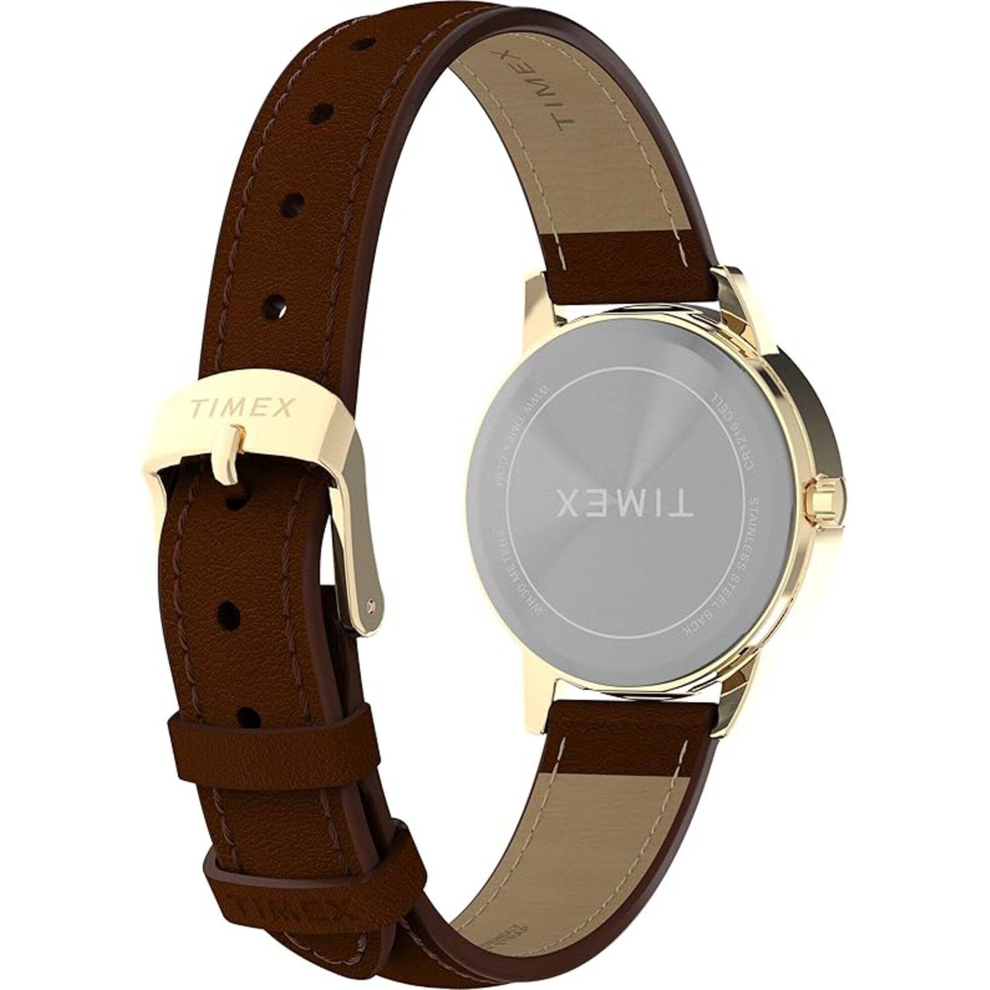 Timex Women's Watch - Easy Reader White Dial Brown Leather Eco Strap | TW2W32600JT