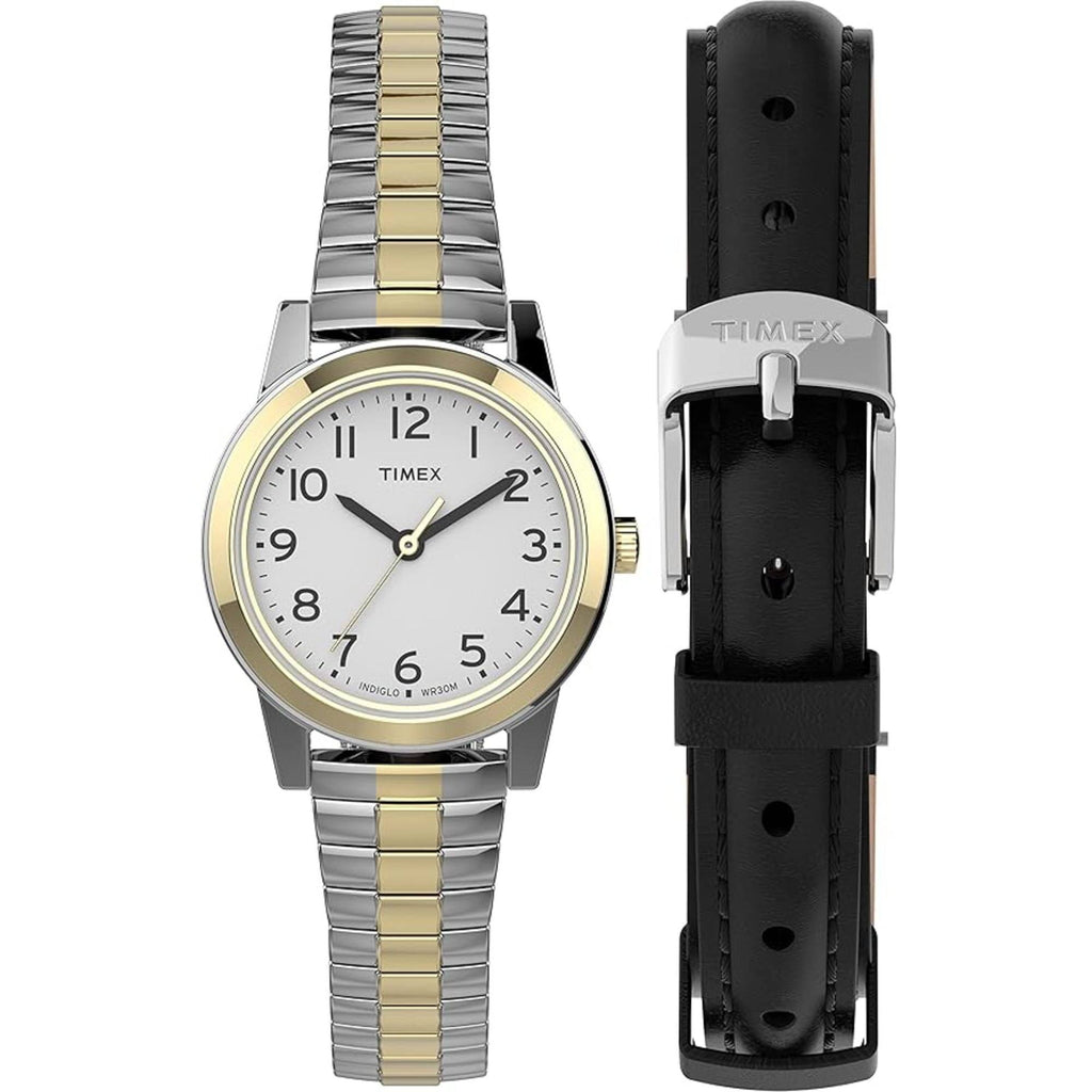 Timex Women's Watch - Quartz White Dial Two Tone Steel Expansion Band | TWG027800NG