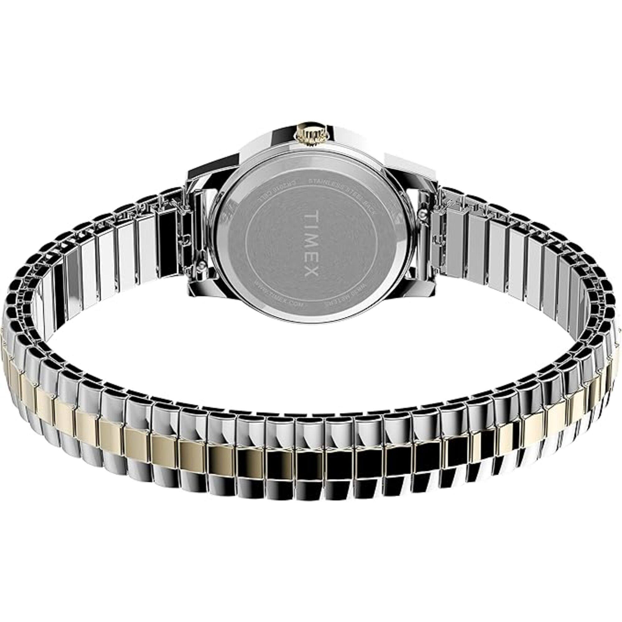 Timex Women's Watch - Quartz White Dial Two Tone Steel Expansion Band | TWG027800NG