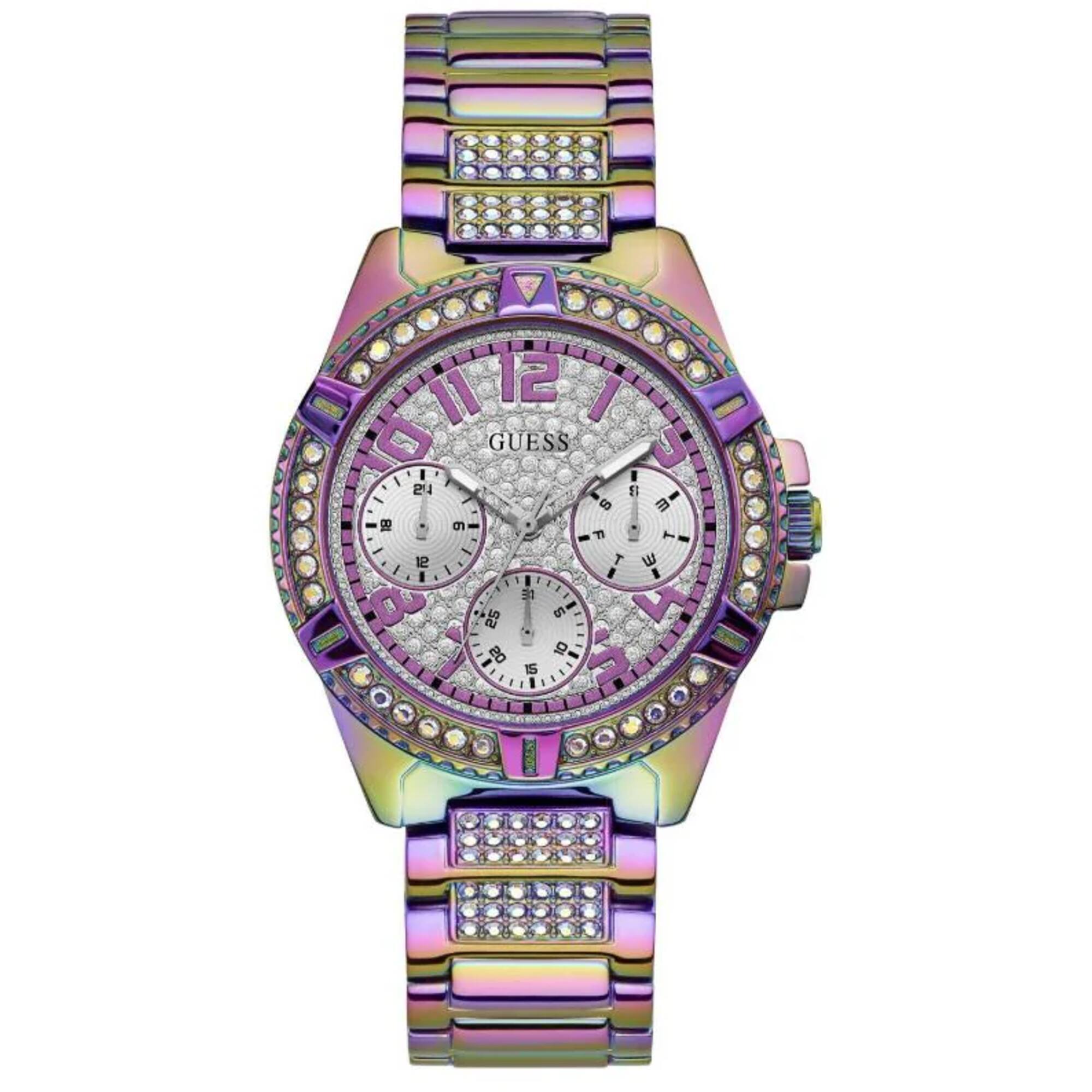 Guess Women's Analog Watch - Quartz Silver Tone Dial Iridescent Bracelet | GW0044L1