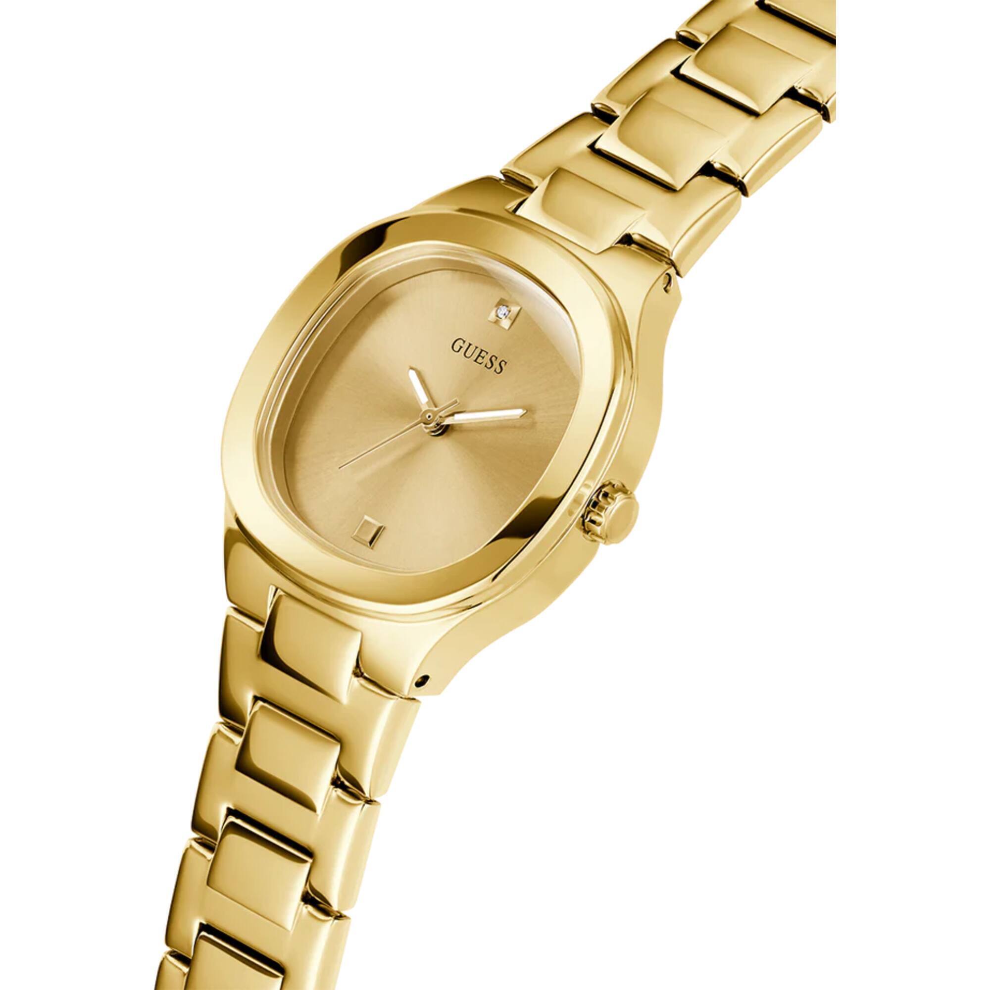 Guess Women's Analog Watch - Eve Quartz Champagne Dial Yellow Gold Bracelet | GW0615L2