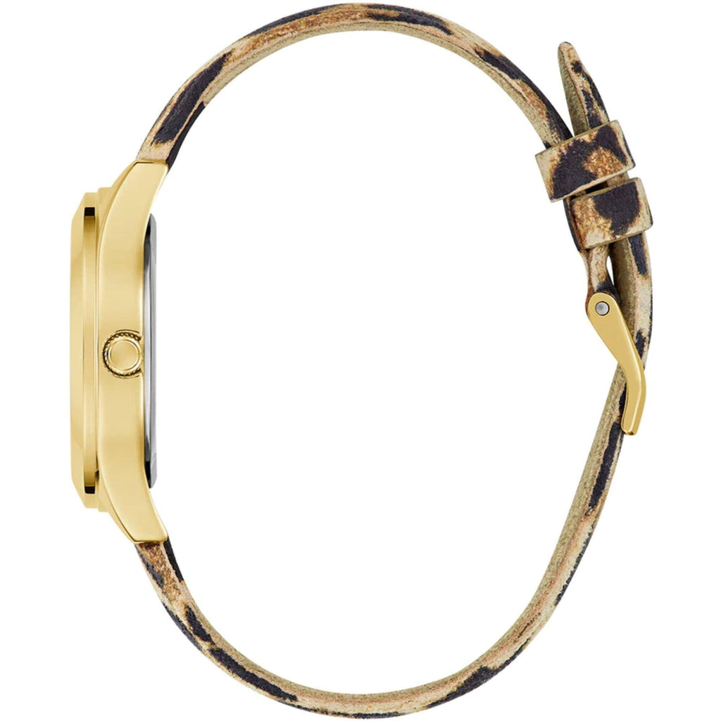 Guess Women's Watch - Quartz Champagne Dial Leopard Genuine Leather Strap | GW0745L2