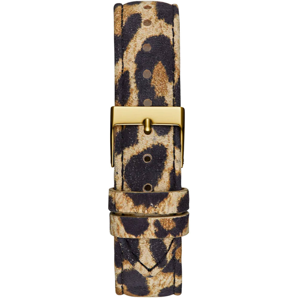 Guess Women's Watch - Quartz Champagne Dial Leopard Genuine Leather Strap | GW0745L2