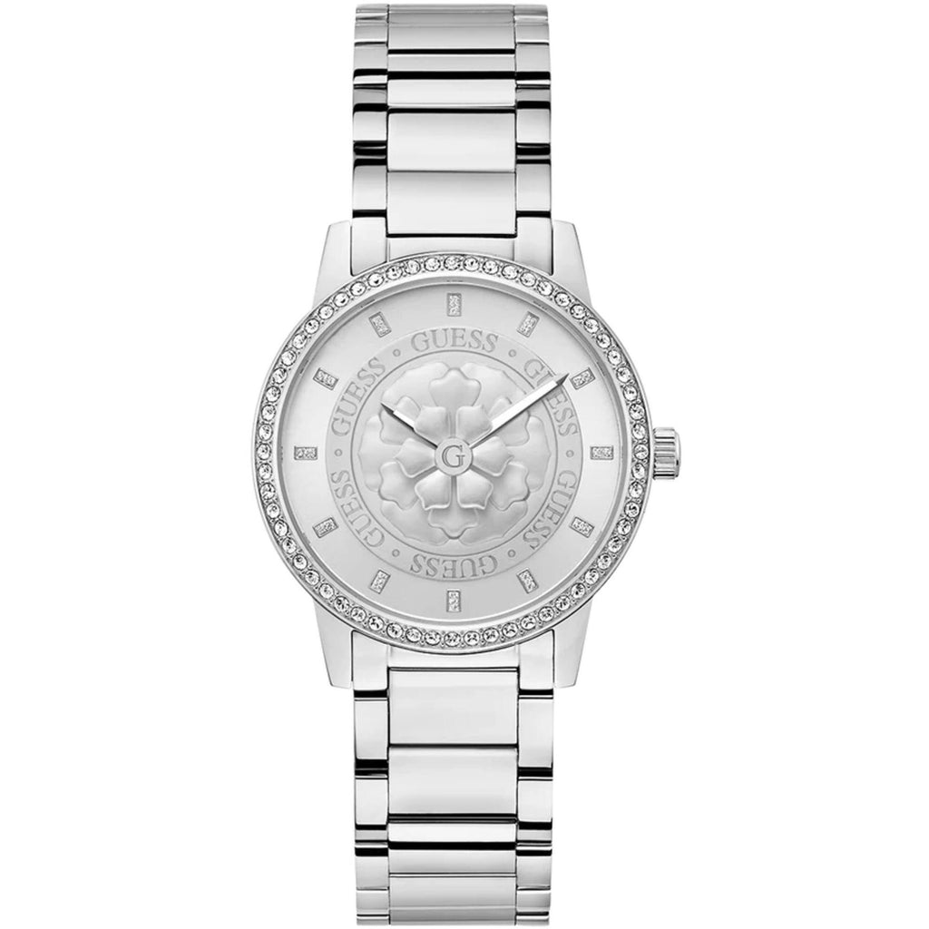 Guess Women's Analog Watch - Quartz Silver Tone Dial Silver Tone Bracelet | GW0747L1