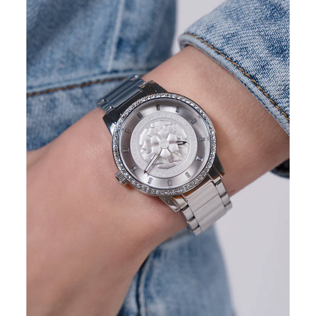 Guess Women's Analog Watch - Quartz Silver Tone Dial Silver Tone Bracelet | GW0747L1