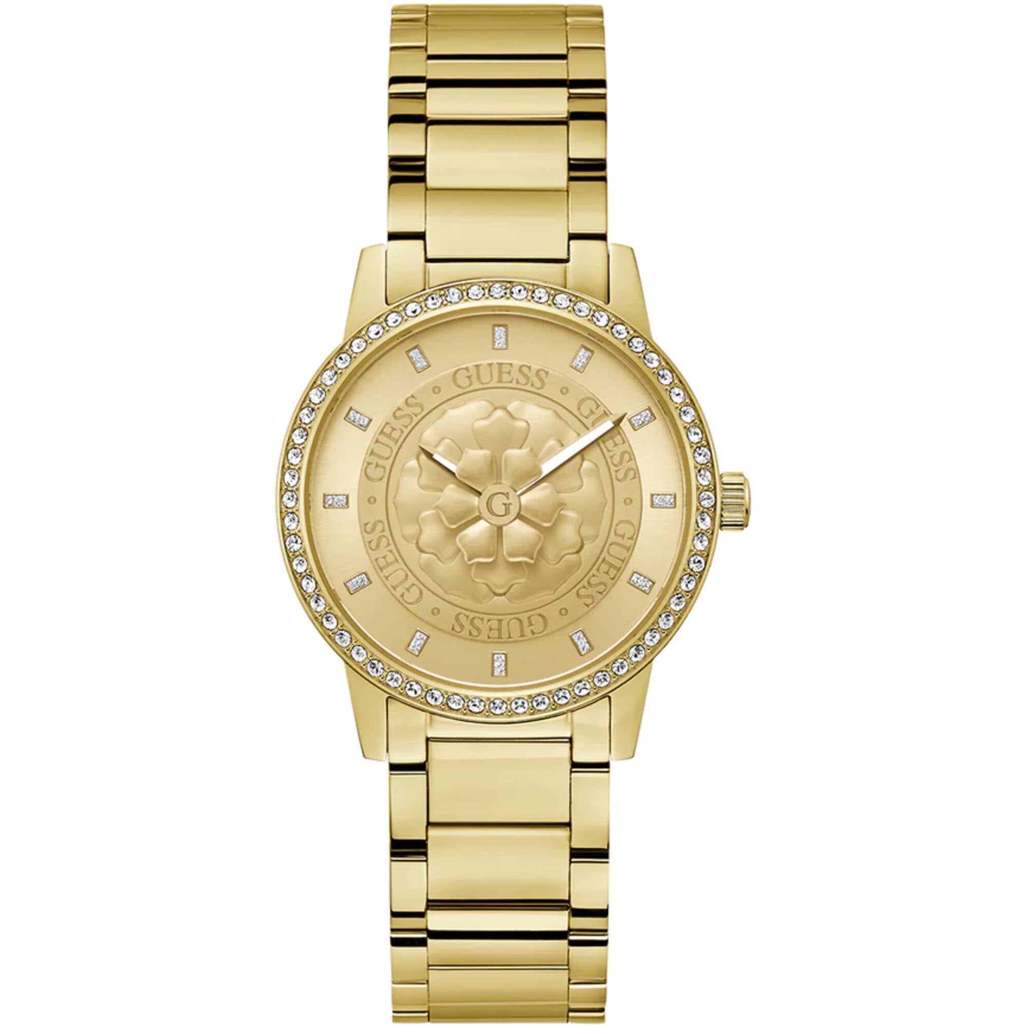 Guess Women's Watch - Quartz Champagne Dial Yellow Gold Steel Bracelet | GW0747L2