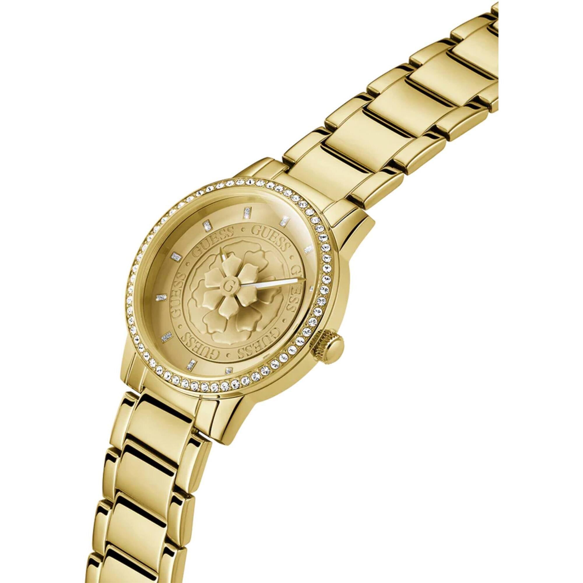 Guess Women's Watch - Quartz Champagne Dial Yellow Gold Steel Bracelet | GW0747L2