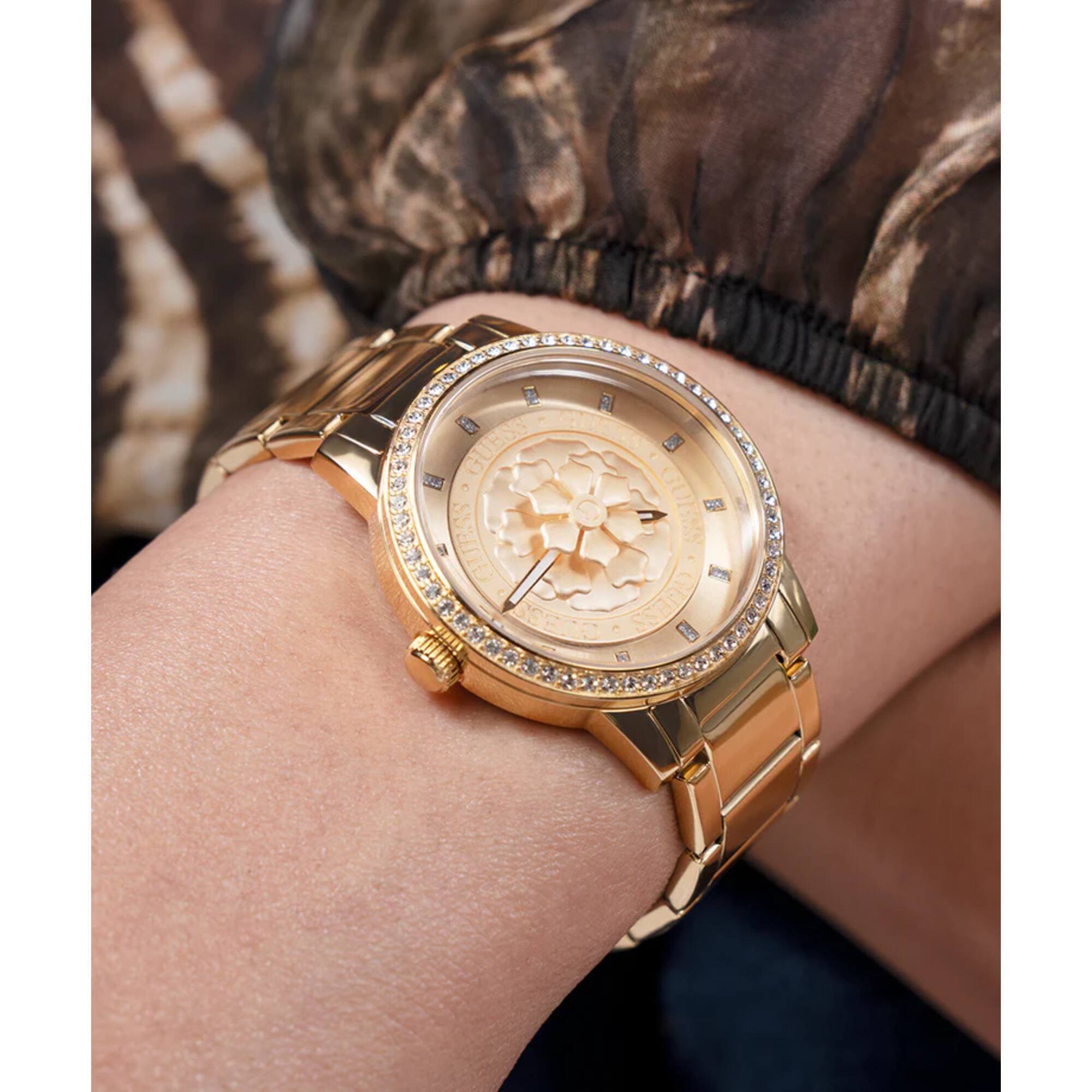 Guess Women's Watch - Quartz Champagne Dial Yellow Gold Steel Bracelet | GW0747L2