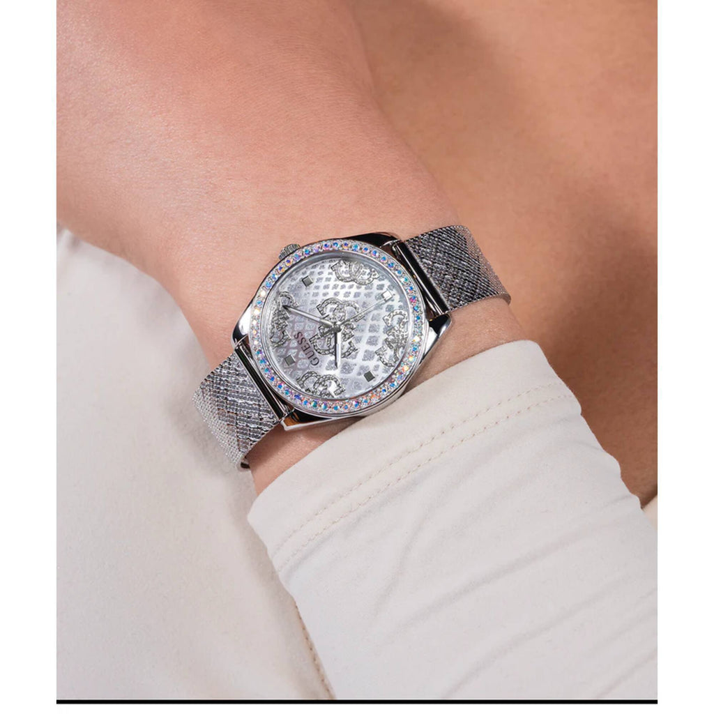 Guess Women's Watch - Quartz Silver Dial Stainless Steel Mesh Bracelet | GW0748L1