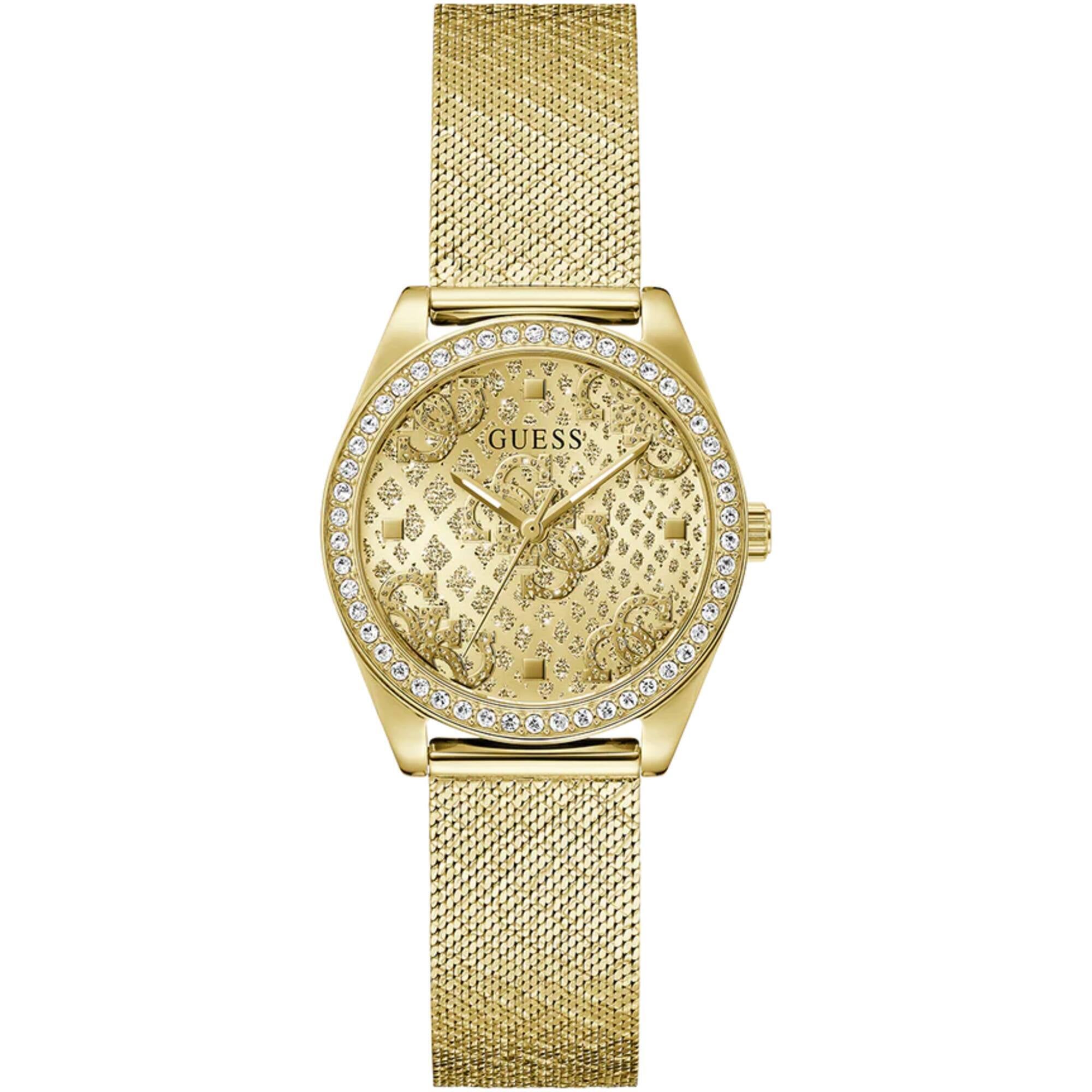 Guess Women's Watch - Quartz Champagne Dial Yellow Gold Steel Mesh Bracelet | GW0748L2