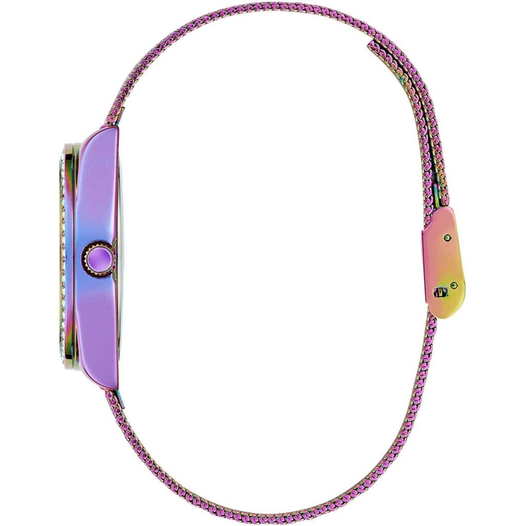 Guess Women's Watch - Quartz Purple Dial Iridescent Steel Mesh Bracelet | GW0748L3