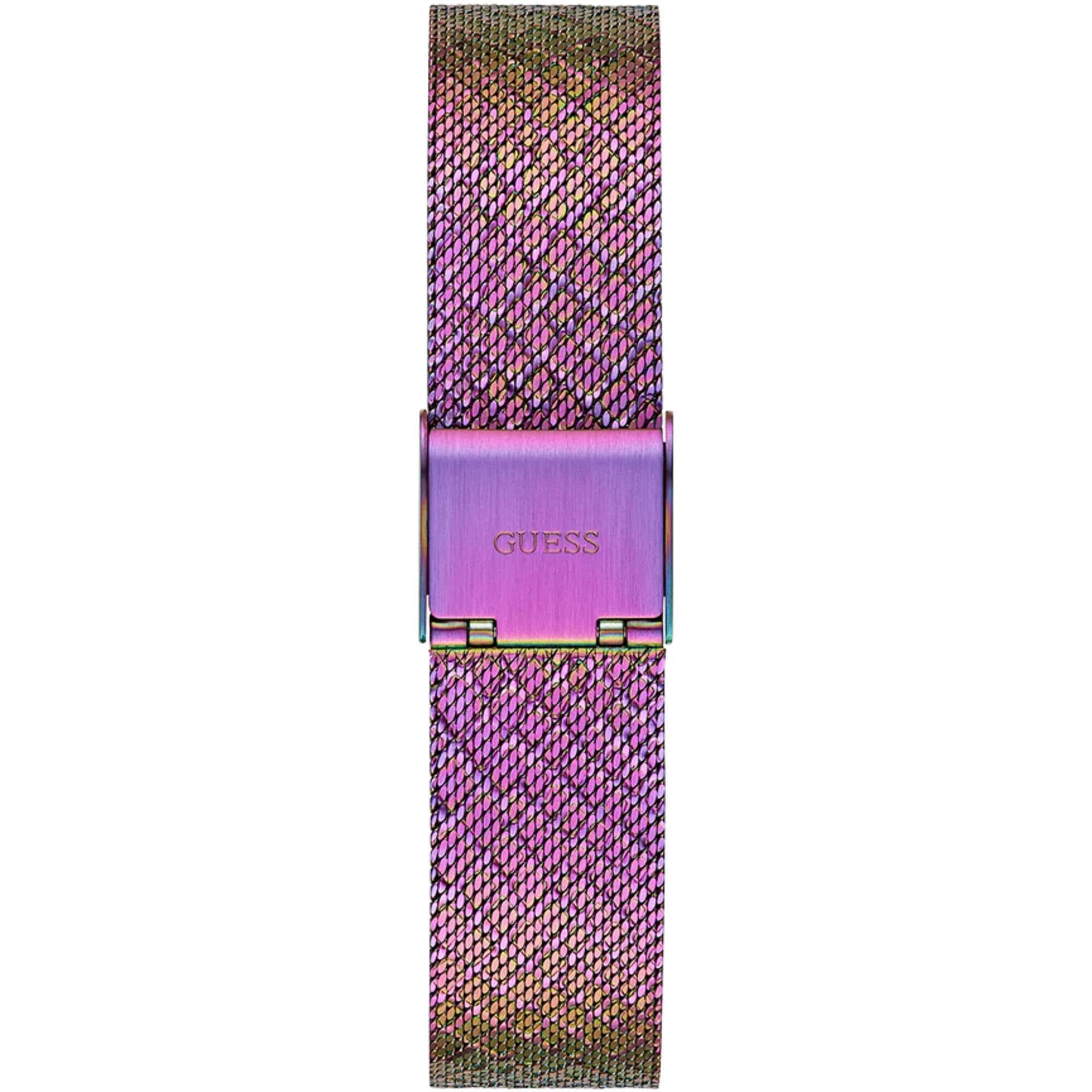Guess Women's Watch - Quartz Purple Dial Iridescent Steel Mesh Bracelet | GW0748L3