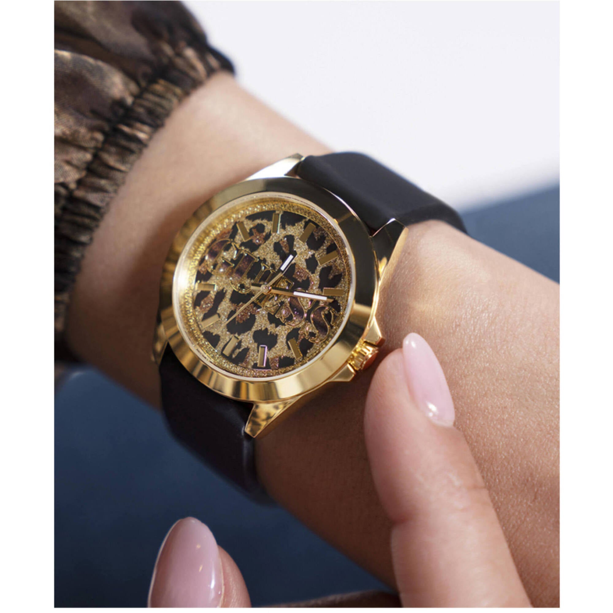 Guess Women's Watch - Quartz Brown, Black and White Dial Silicone Strap | GW0749L2
