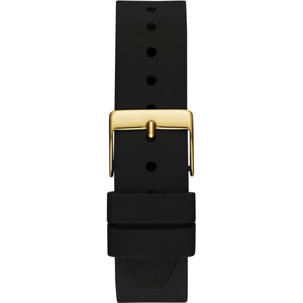 Guess Women's Watch - Quartz Yellow Gold Case Black Silicone Rubber Strap | GW0755L3