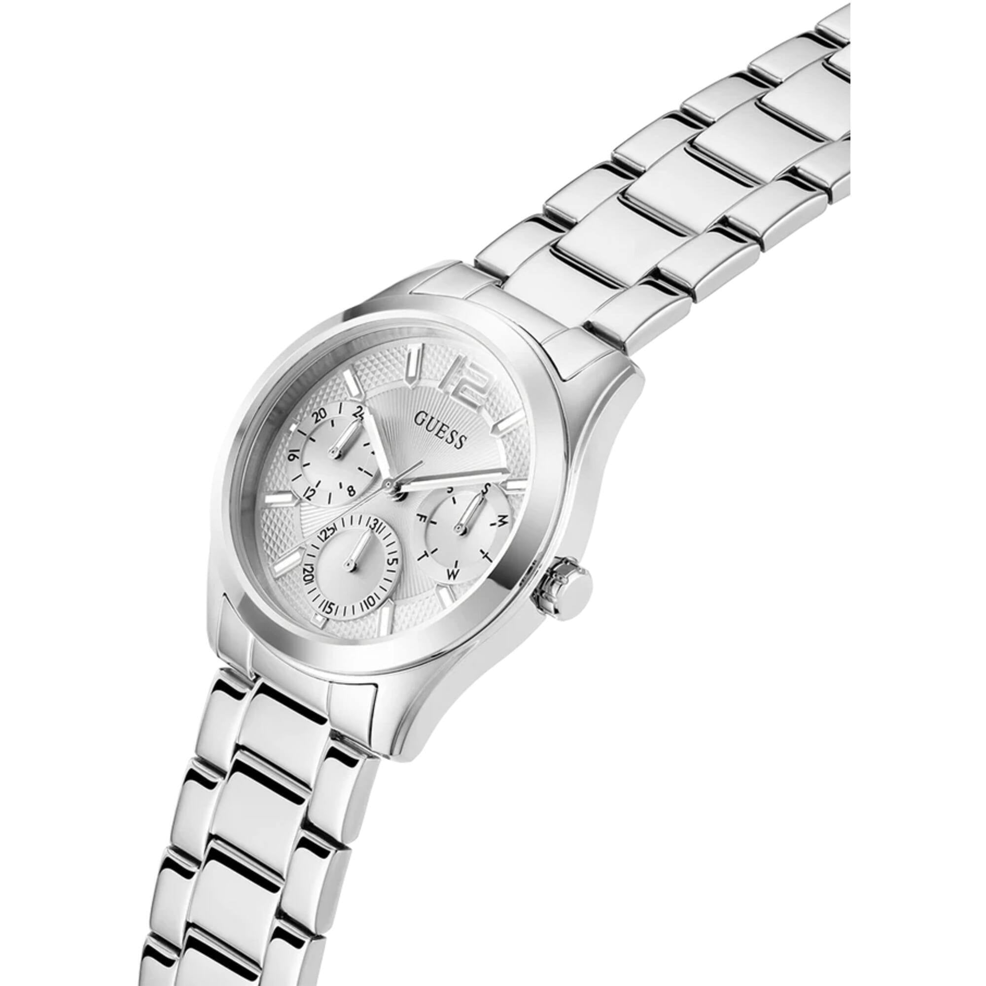 Guess Women's Watch - Quartz Silver Tone Stainless Steel Bracelet Date-Day | GW0760L1