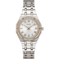 Guess Women's Analog Watch - Quartz White Dial Two Tone Steel Bracelet | GW0770L5