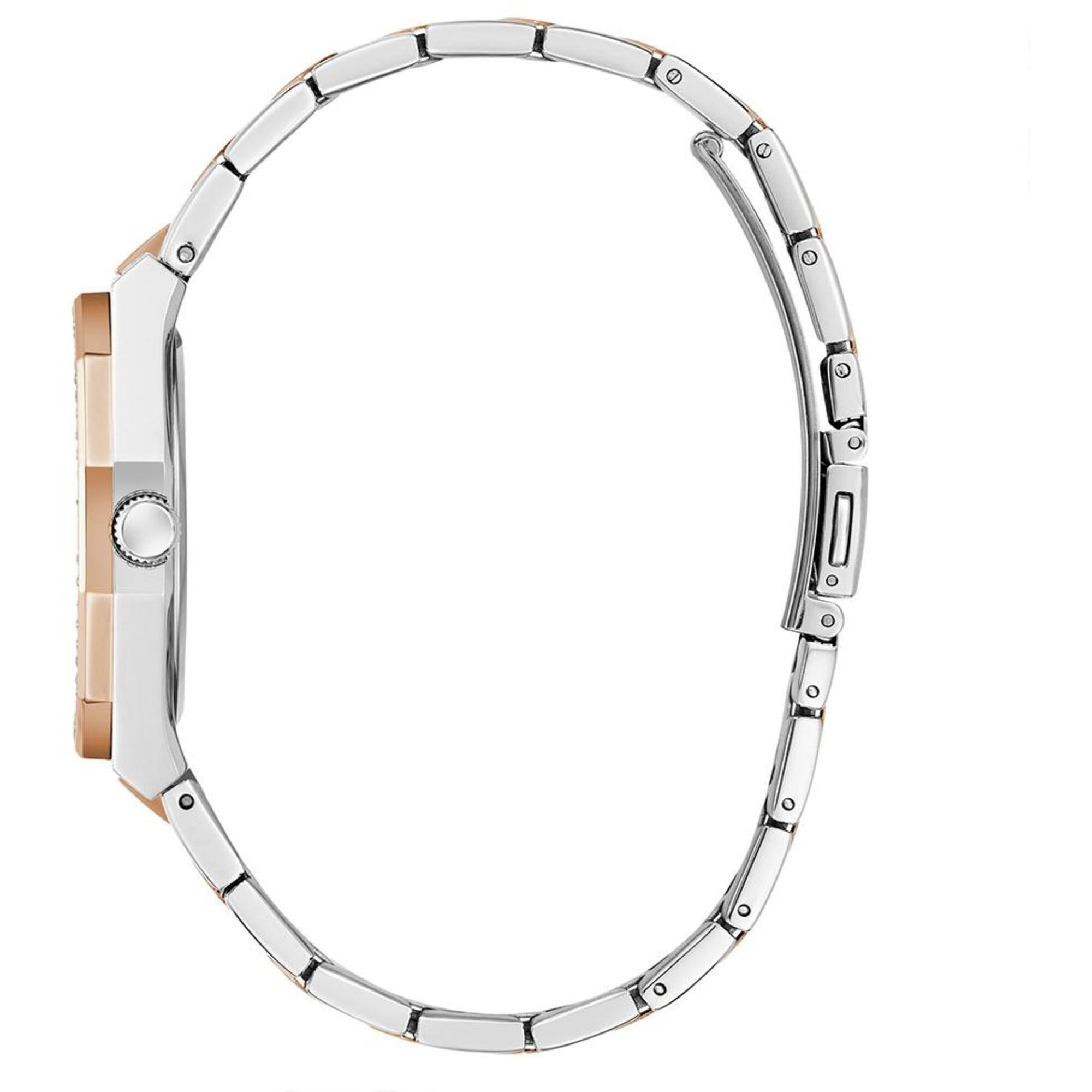 Guess Women's Analog Watch - Quartz White Dial Two Tone Steel Bracelet | GW0770L5