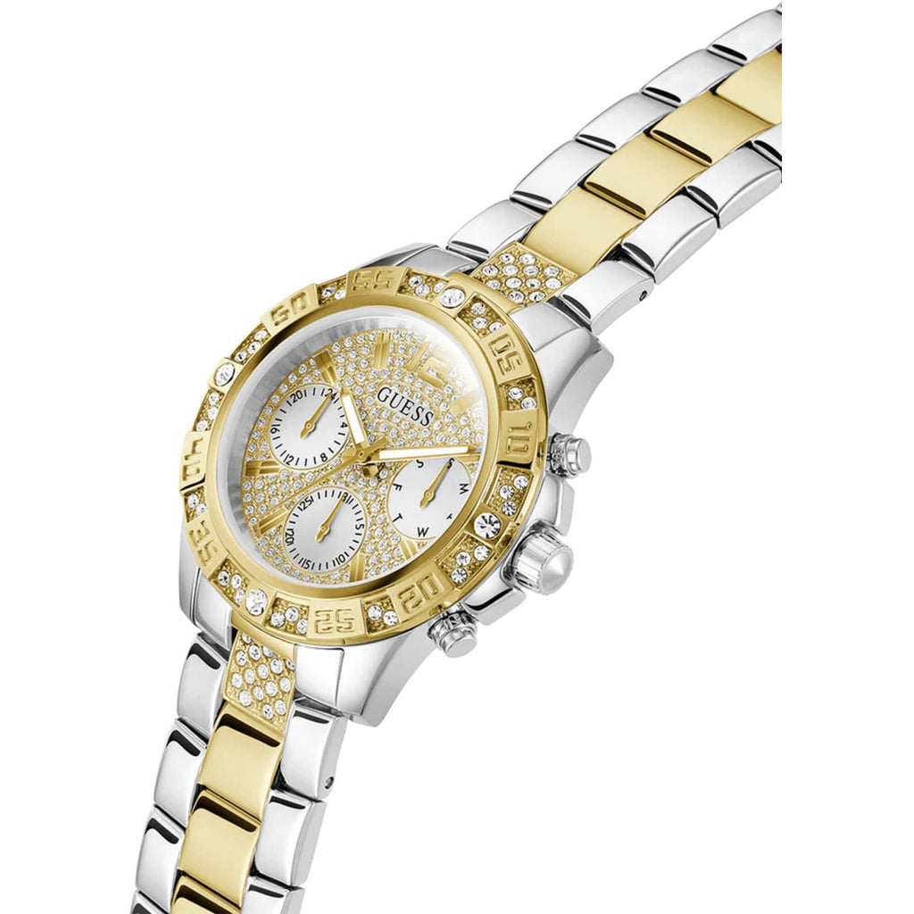 Guess Women's Watch - Quartz Gold Dial Two Tone Steel Bracelet Date-Day | GW0771L3