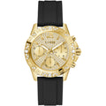 Guess Women's Watch - Quartz Champagne Dial Black Silicone Rubber Strap | GW0772L5