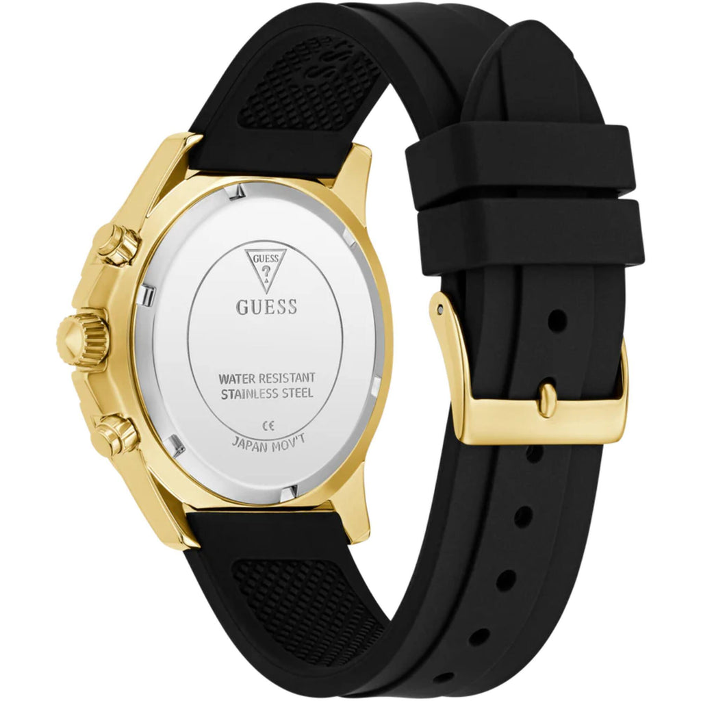 Guess Women's Watch - Quartz Champagne Dial Black Silicone Rubber Strap | GW0772L5