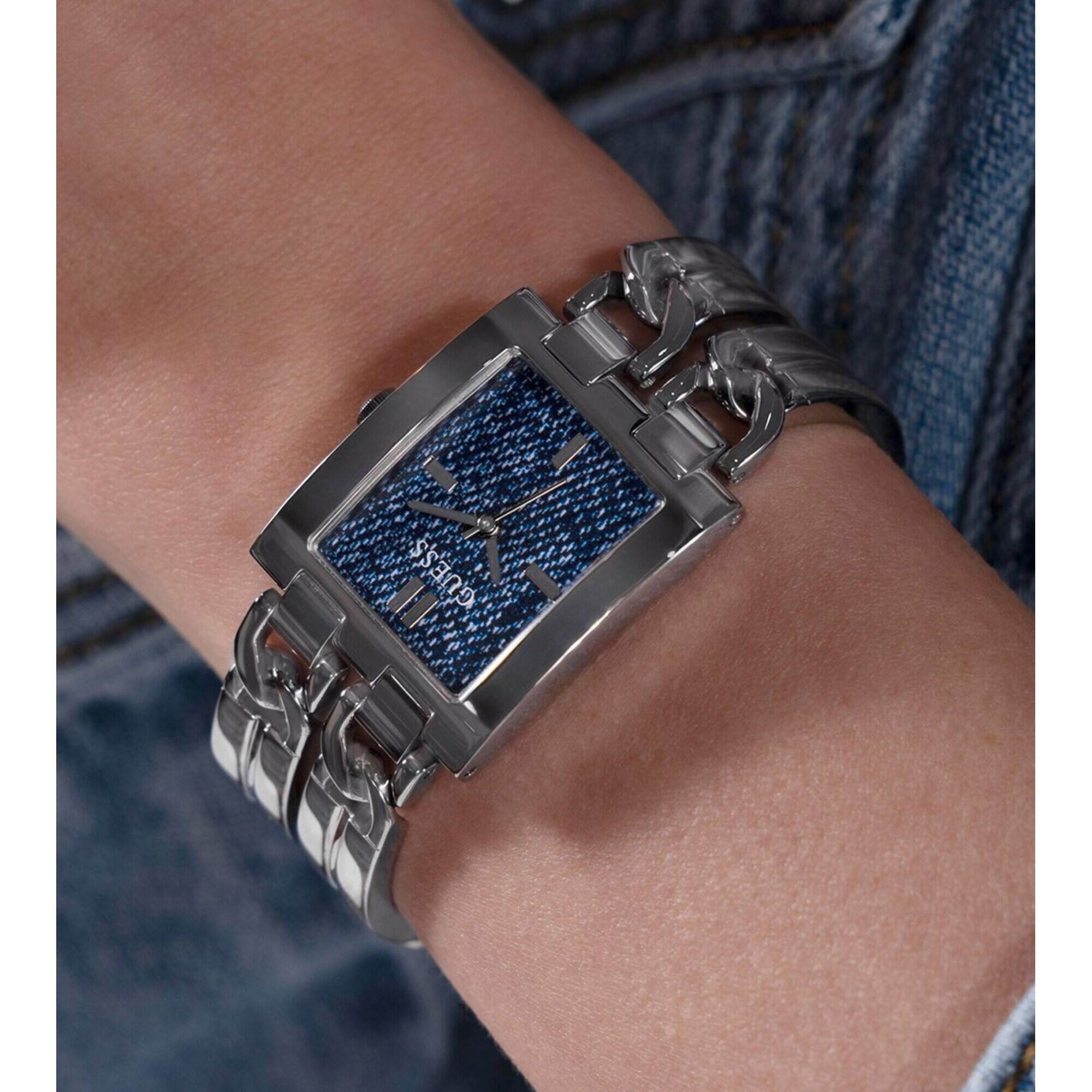 Guess Women's Watch - Mod ID Quartz Blue Dial Stainless Steel Bracelet | GW0807L1