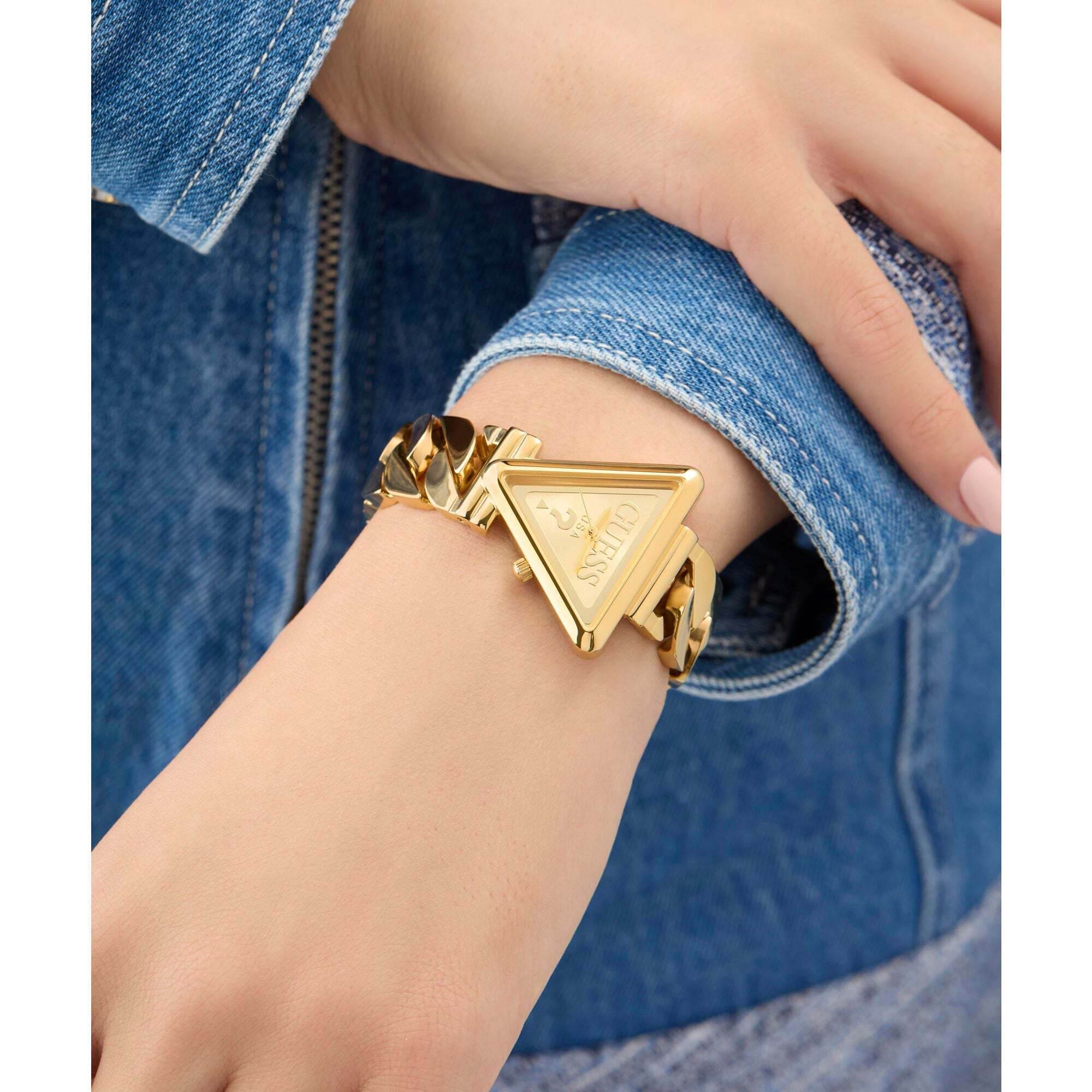 Guess Women's Watch - Fame Quartz Champagne Dial Yellow Gold Bracelet | GW0859L2