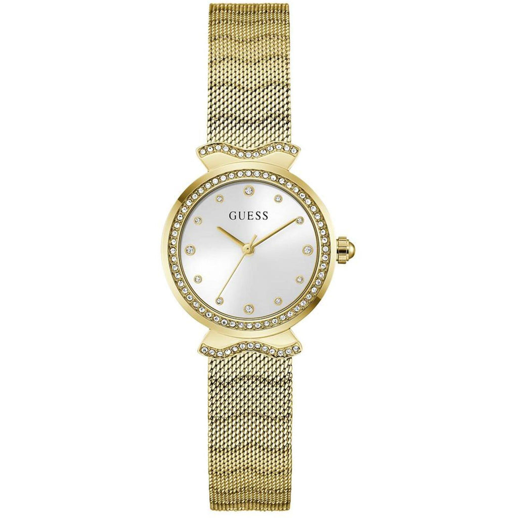 Guess Women's Watch - Mermaid Quartz Stone Bezel White Dial Bracelet | GW0866L2