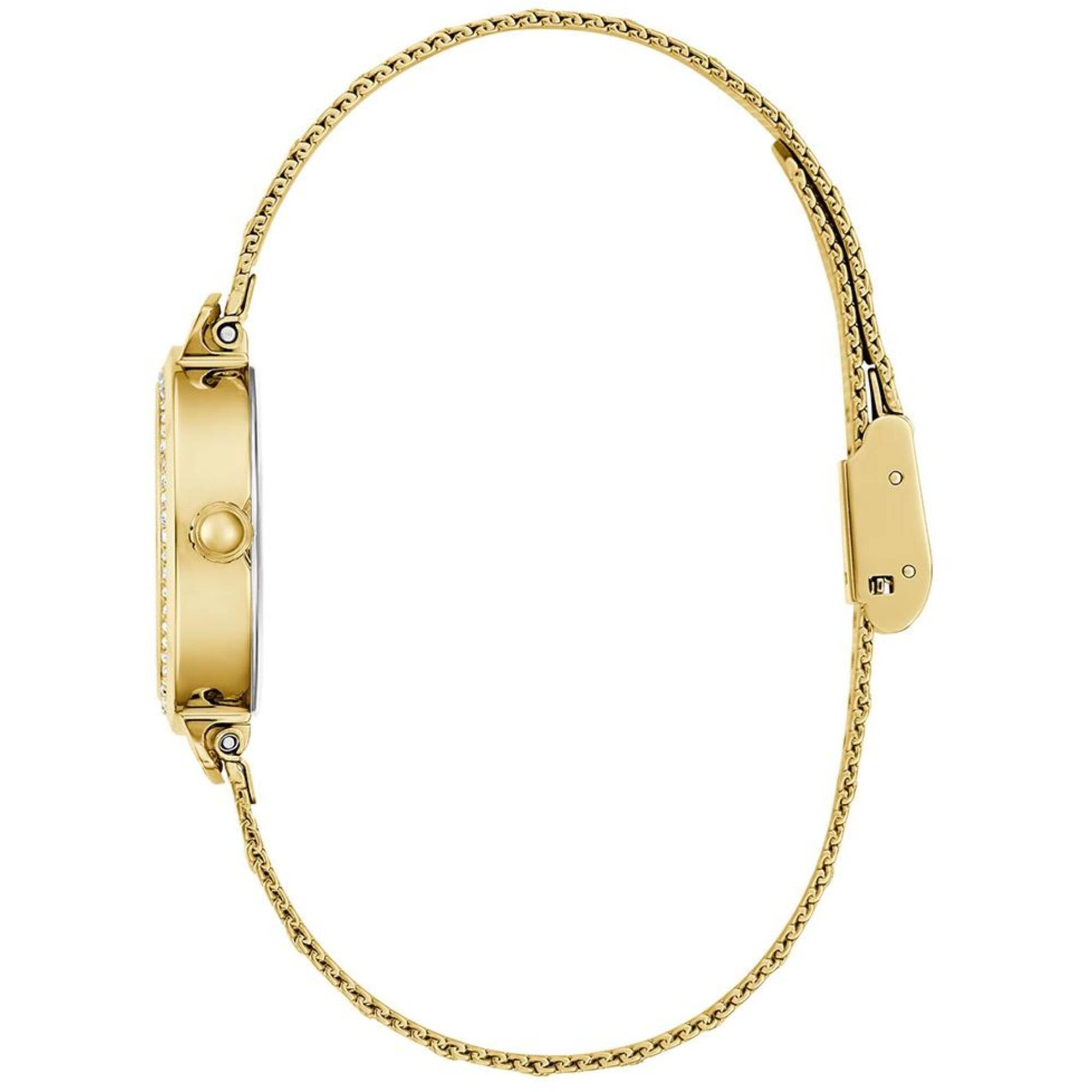 Guess Women's Watch - Mermaid Quartz Stone Bezel White Dial Bracelet | GW0866L2