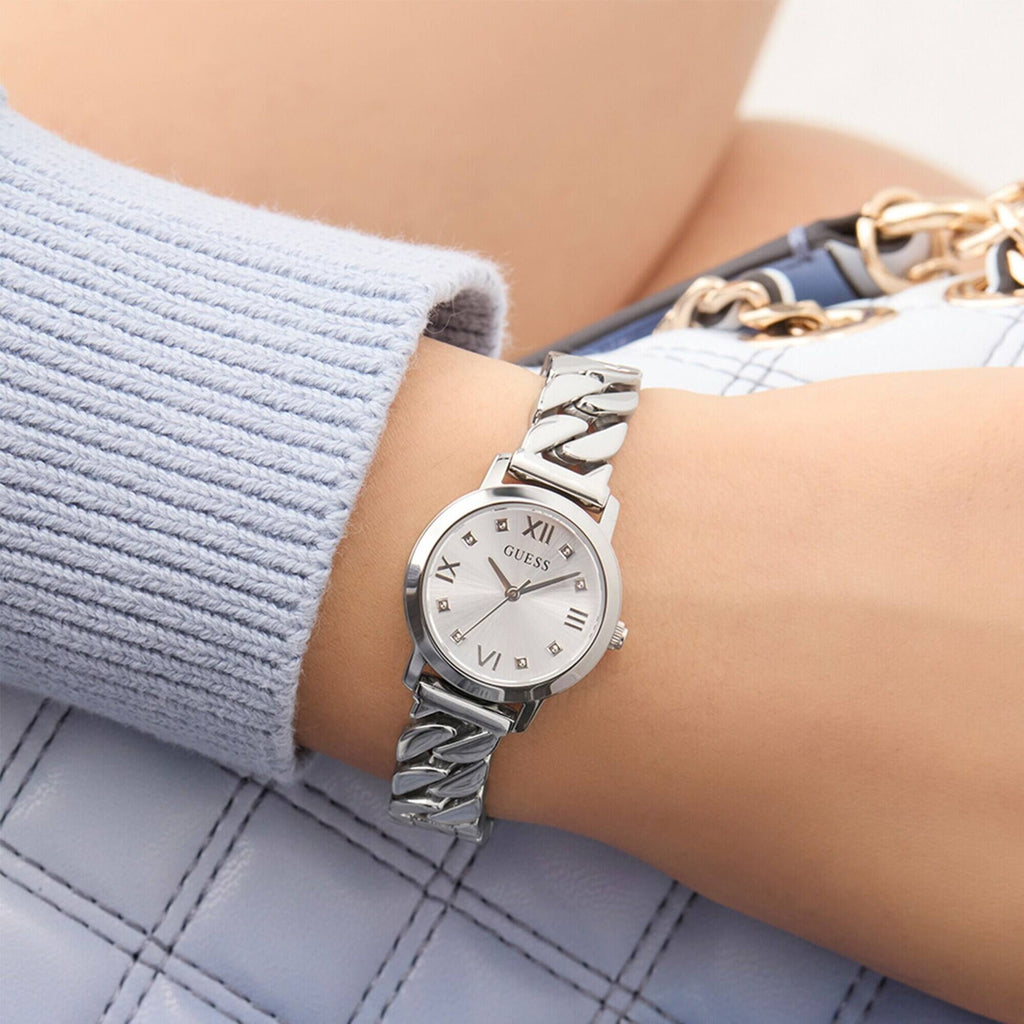 Guess Women's Watch - Chime Silver Tone Dial Stainless Steel Bracelet | GW0867L1