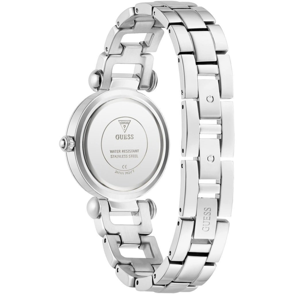 Guess Women's Watch - Ginger Crystal Bezel Silver Tone Dial Steel Bracelet | GW0869L3