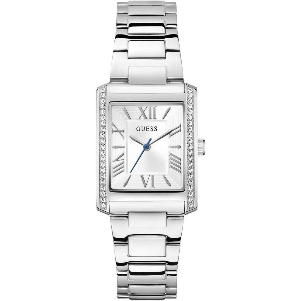 Guess Women's Watch - Bonnie Crystal Bezel White Dial Steel Bracelet | GW0874L1