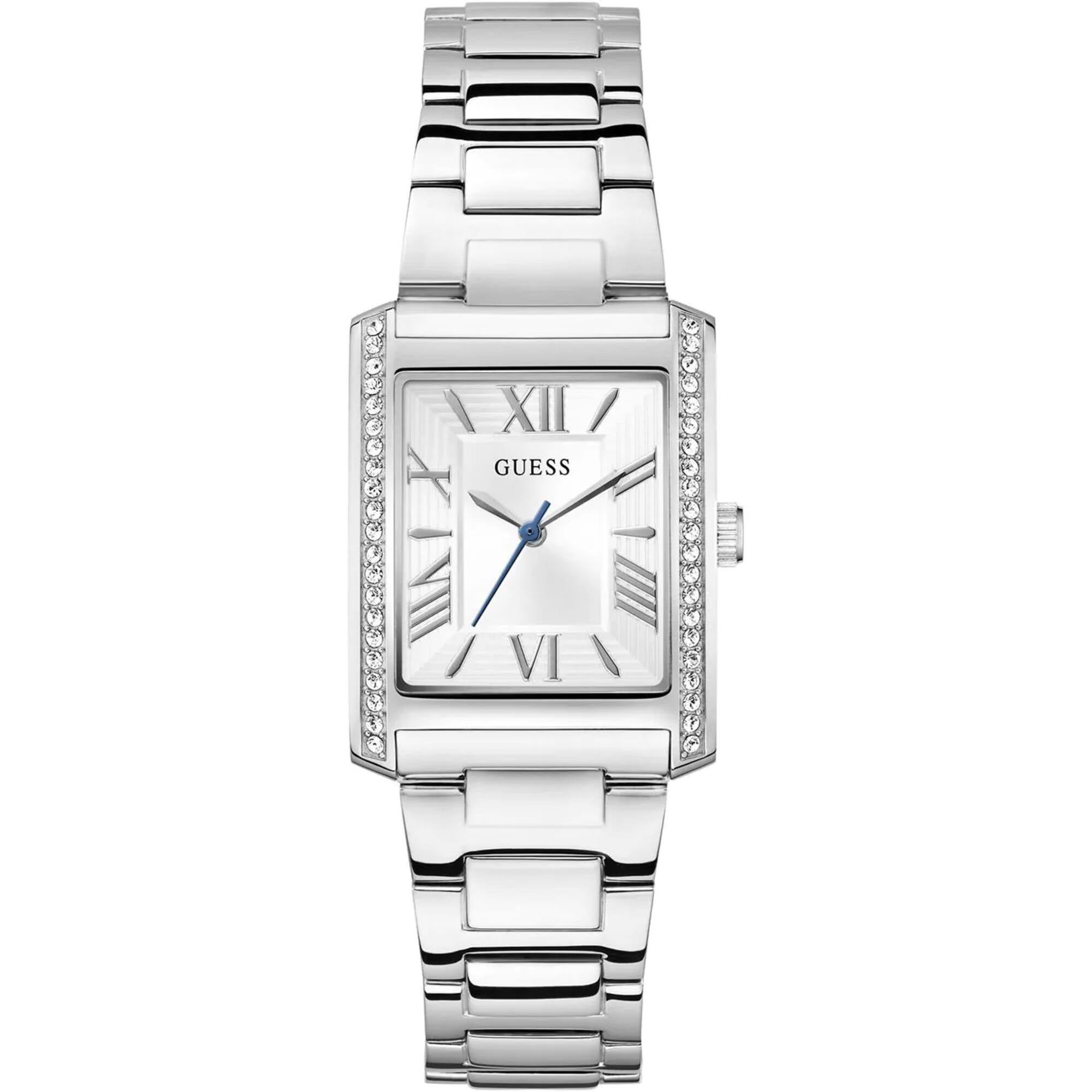 Guess Women's Watch - Bonnie Crystal Bezel White Dial Steel Bracelet | GW0874L1