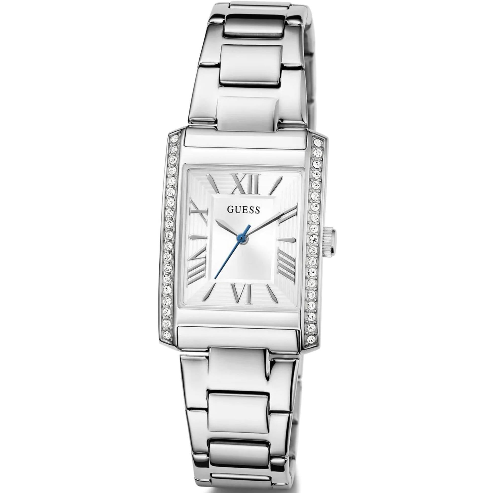 Guess Women's Watch - Bonnie Crystal Bezel White Dial Steel Bracelet | GW0874L1