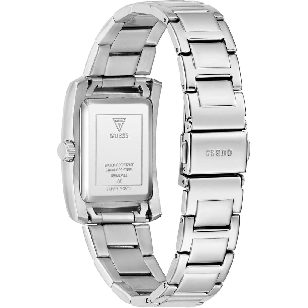 Guess Women's Watch - Bonnie Crystal Bezel White Dial Steel Bracelet | GW0874L1