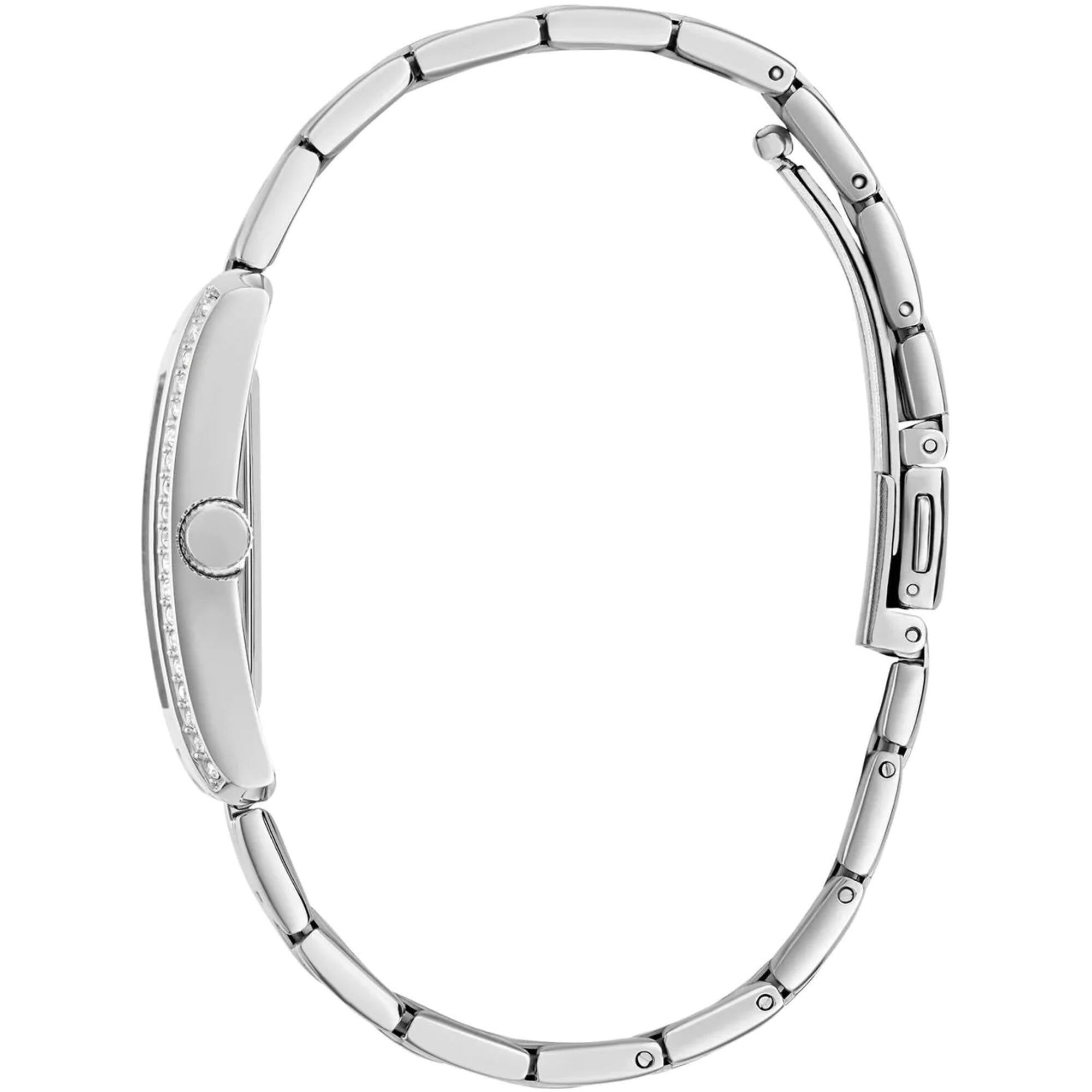 Guess Women's Watch - Bonnie Crystal Bezel White Dial Steel Bracelet | GW0874L1