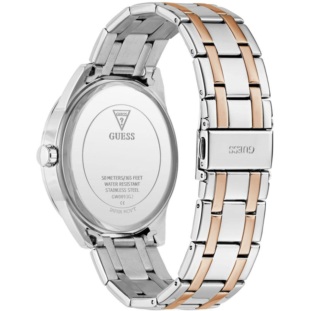 Guess Women's Watch - Elliot Blue Dial TT Silver Tone, Rose Gold Bracelet | GW0893G2
