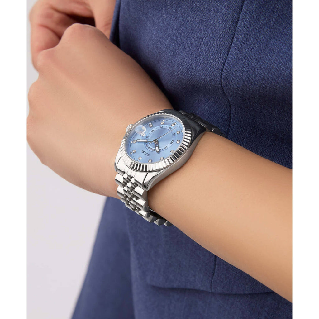 Guess Women's Watch - Jada Ice Blue Dial Stainless Steel Bracelet Crystal | GW0936L1