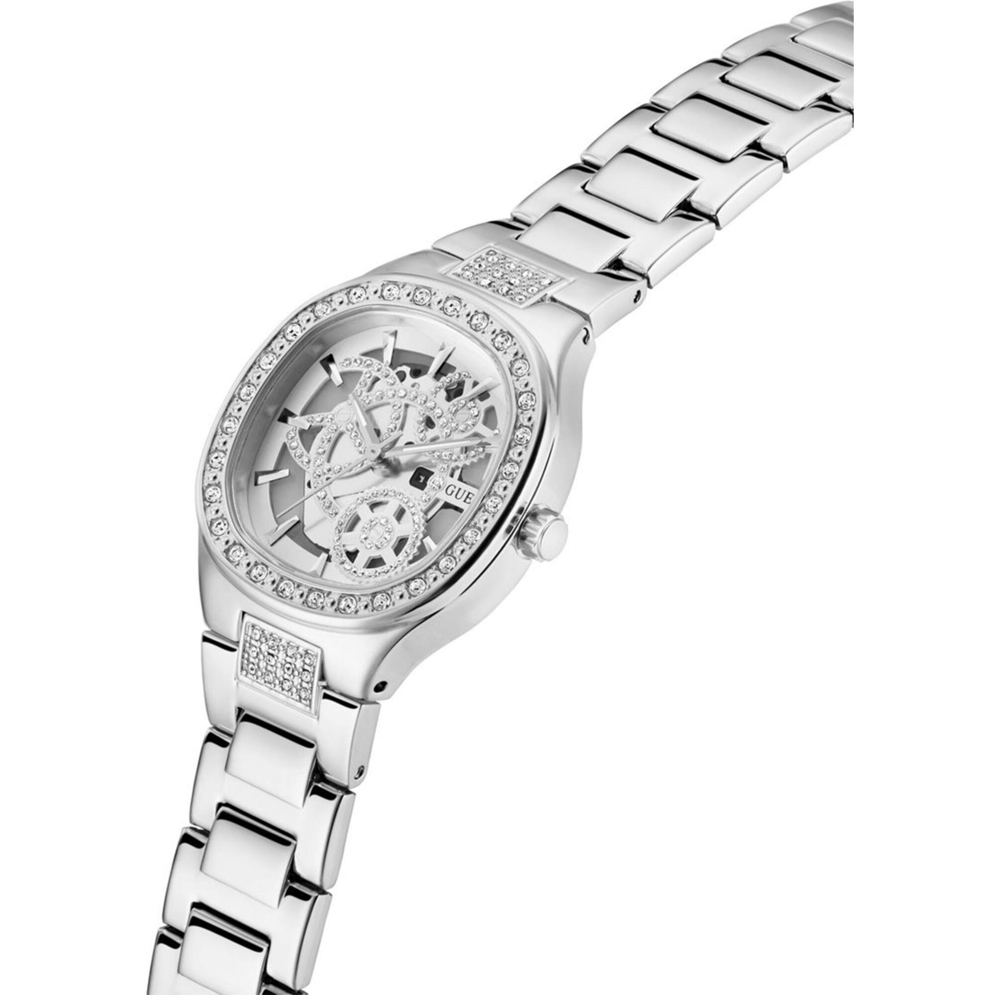 Guess Women's Watch - Electra Quartz Crystal Bezel Stainless Steel Bracelet | GW0941L1