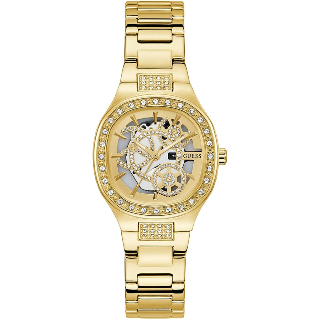 Guess Women's Watch - Electra Quartz Crystal Bezel Yellow Gold Bracelet | GW0941L2