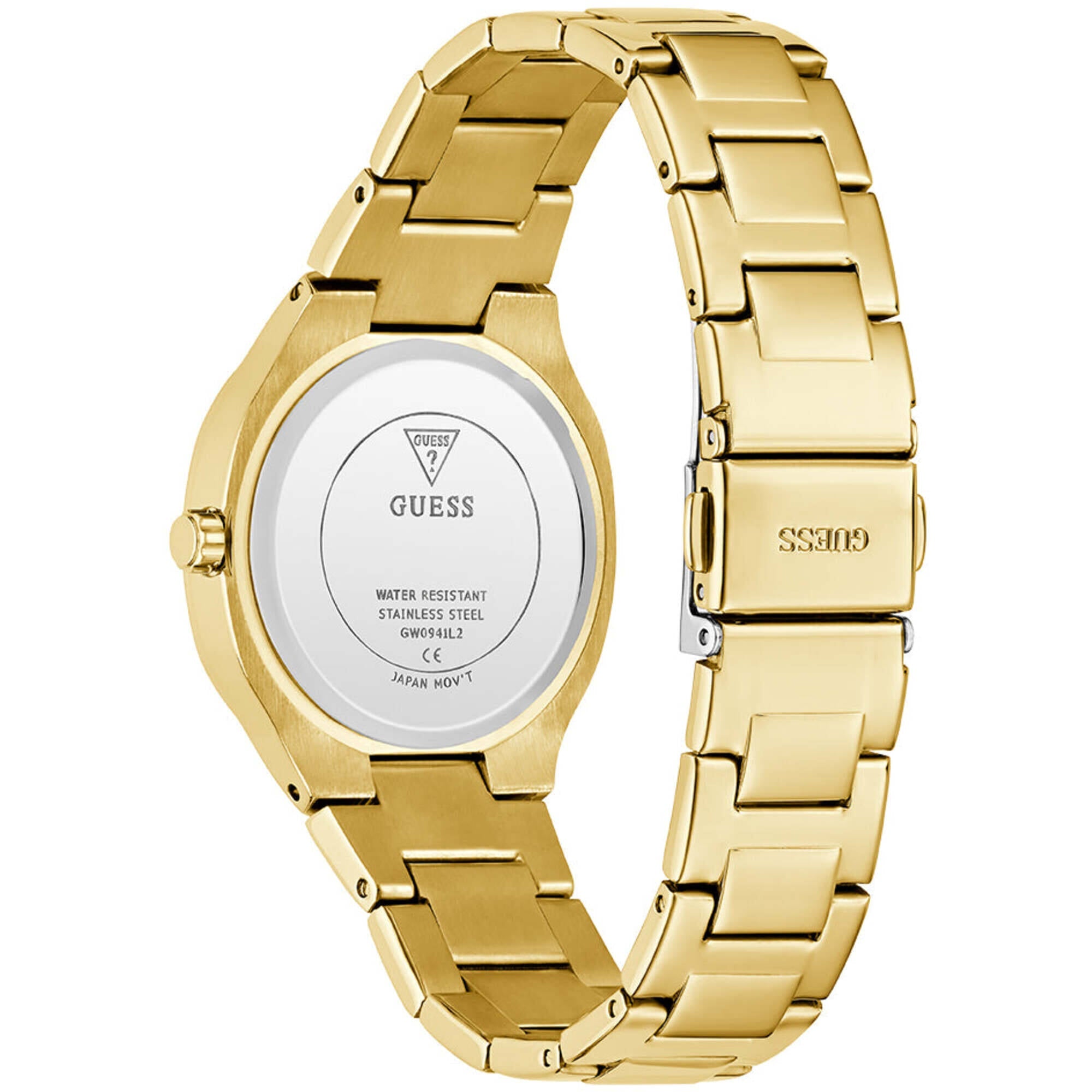 Guess Women's Watch - Electra Quartz Crystal Bezel Yellow Gold Bracelet | GW0941L2