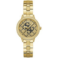 Guess Women's Watch - G Lace Crystal Champagne Dial Yellow Gold Bracelet | GW0944L2