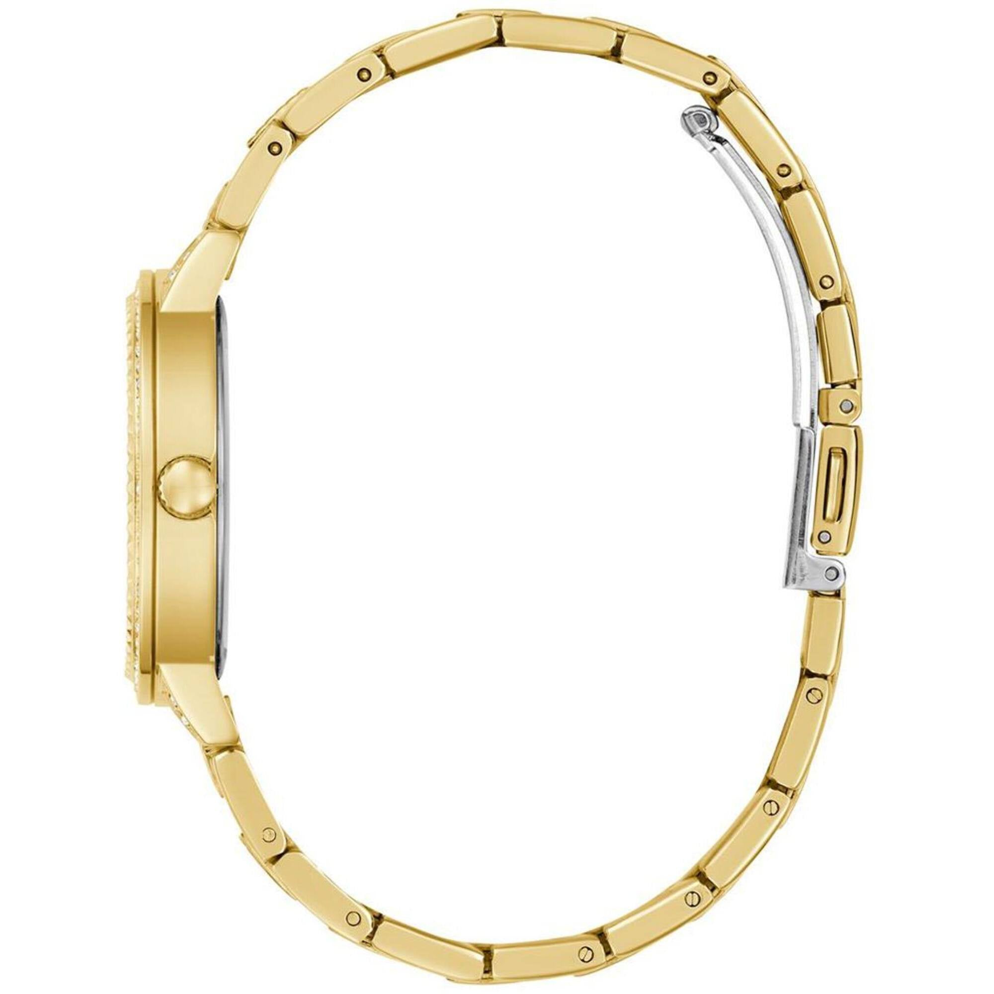 Guess Women's Watch - G Lace Crystal Champagne Dial Yellow Gold Bracelet | GW0944L2