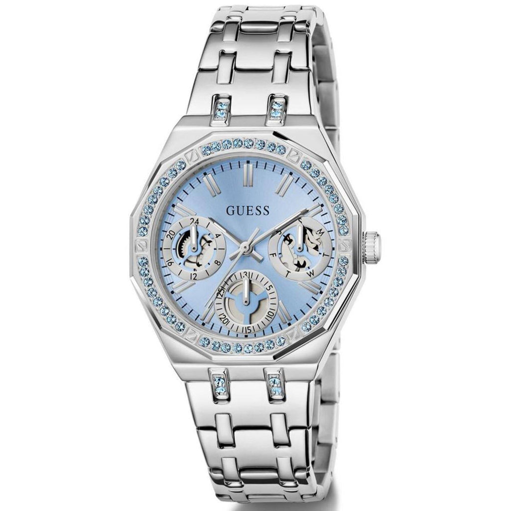 Guess Women's Watch - Quartz Ice Blue Dial Stainless Steel Bracelet Date | GW1009L1